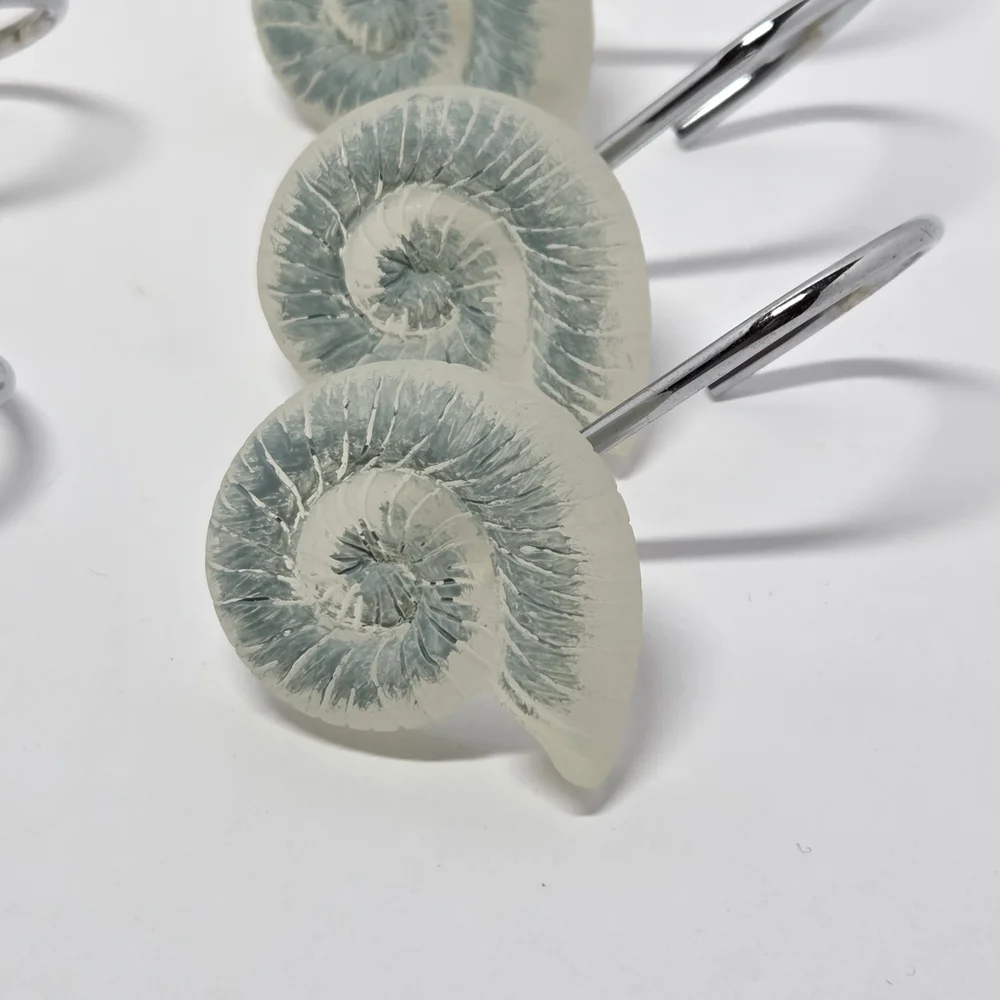 Coastal-Beach Shower‎ Curtain Hooks 12 pk -Coral & Shell Designs